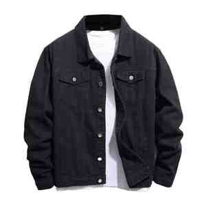 100% Cotton Denim <b>Jackets</b> <b>Men</b> Casual Solid Color Pocket <b>Thin</b> <b>Jacket</b> For Man Style High Quality - Product Image 1