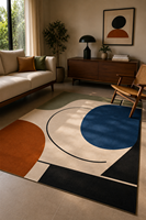 Tapis d'intérieur en laine tufté à la main, abstrait moderne de luxe, tapis géométrique personnalisé de style Bauhaus pour la décoration de la maison et des hôtels