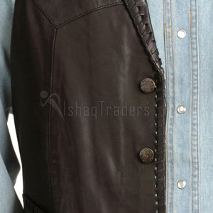 Chaleco de Cuero de Alta Calidad, 100% Cuero, Diseño Moderno, Precio Razonable, Transpirable, Ropa para Hombre, Chaleco de Cuero en Venta Online - Product Image 4