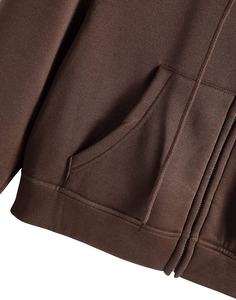 Ropa deportiva para mujer, sudadera informal de lana de algodón con cremallera completa, sudadera recortada de manga larga con capucha de Color sólido para invierno - Product Image 6