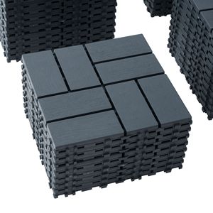 44 Pack Plastic <b>Interlocking</b> Deck <b>Tiles</b> 12\"x12\" Square Waterproof Outdoor Patio Decking <b>Tiles</b> for All Weather Use - Product Image 5