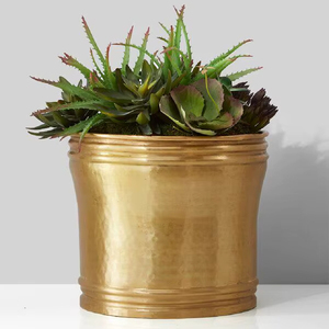 Maceta Metálica de Acabado Premium, Elegante Contenedor Decorativo para Jardín Interior y Exterior, Soporte de Almacenamiento para Balcón - Product Image 1