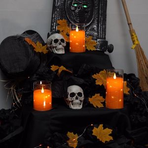 Candele LED Senza Fiamma Homemory per Halloween, Arancioni con Luci a Corda, Funzionamento a Batteria e Telecomando con Timer per Decorazioni Festive - Product Image 3
