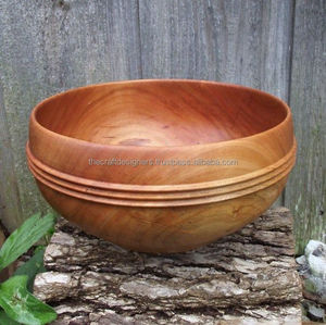 Cuenco para servir de plato marrón oscuro, superventas, cuenco de exhibición de ensalada de frutas y verduras redondeado, cuenco de madera para servir comida de comedor de alta calidad - Product Image 3