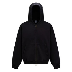 Sudadera con capucha para hombre, de peso pesado, con logotipo personalizado, lavado ácido, corte holgado extragrande, efecto descolorido por el sol, con bolsillo y cremallera, hombros caídos, fabricante - Product Image 4