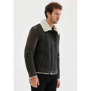 Vêtements d'extérieur en cuir véritable pour hommes, vente en gros, veste de motard de qualité supérieure, fabricant OEM ODM, meilleur prix - Product Image 5
