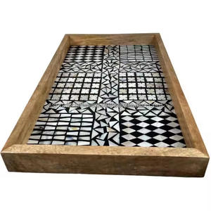 Rectangle nacre incrustation plateau artistique artisanal Design parfait pour la maison Restaurant cuisine et bureau cadeaux articles - Product Image 3