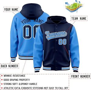 Veste d'hiver confortable pour homme, style Letterman, col montant, logo frontal, coupe-vent, haute qualité, écologique, séchage rapide, service OEM - Product Image 4