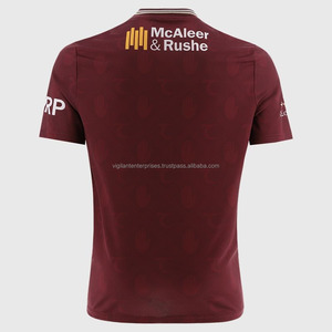Camiseta de fútbol de poliéster 100% Premium GAA, diseño sólido de alto rendimiento, conjunto de jugadores de manga corta, servicio frontal OEM - Product Image 2