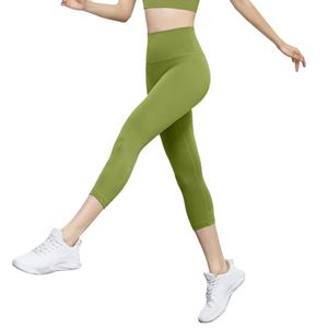 Leggings de Yoga de Cintura Alta para Mujer, Color Sólido, Spandex/Nylon, Absorben el Sudor, Cierre con Cordón, Pantalones Deportivos para Gimnasio - Product Image 3