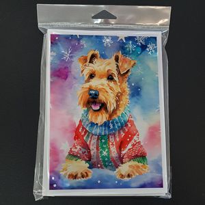 การ์ดอวยพรคริสต์มาส airedale Terrier แปลกๆ8ใบพร้อมซองจดหมาย5x7ขนาด A7 - Product Image 3