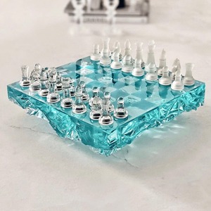 Resin <b>Chess</b> Board Custom Children High Quality Clear Pigmented Artistic Handmade <b>Chess</b> Pieces Modern Luxury Set - Product Image 5