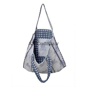 Handmade Quilted Cotton Tote <b>Bag</b> Eco-Friendly Sustainable Design Long Reusable Logo Gifts Groceries Party Exhibition - Product Image 3