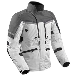 Chaqueta de Motociclismo de Manga Larga para Hombre, Resistente al Viento, para Todas las Estaciones, Diseño Blanco y Gris - Product Image 2