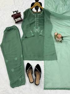 TENNECY Vestido de Fiesta para Mujer, Estilo Americano, con Intrincados Detalles de Hilo, para la Temporada de Bodas, para Kurta/Kurti, Sin Arrugas - Product Image 5