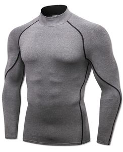 Rash Guard For Gym Training Men MMA Rash Guard Compression Shirt Turtle Neck <b>Long</b> <b>Sleeve</b> Athletic <b>Base</b> <b>Layer</b> Running Cycling Top - Product Image 1