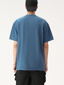 T-shirt Homme Décontracté OEM en Coton Tricoté de Haute Qualité 100% Coton, Coupe Oversize à Épaules Tombantes, Impression de Logo Personnalisé, Chemise Haut de Gamme - Product Image 2