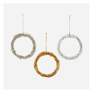 Multi Purpose Silver Metal <b>Leaf</b> Wreath with Floral Ring Design for Front Door <b>Wall</b> Window and Party <b>Decoration</b> - Product Image 3