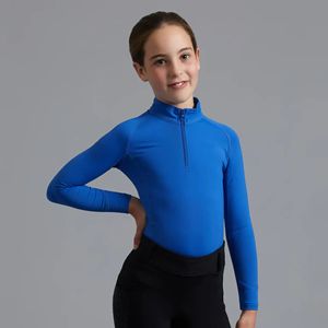 High Quality 4way Stretch Horse Riding Equestrian Shirt Top <b>Base</b> <b>Layer</b> Competition Show Shirt Polo in Soft Feel Technical Fabric - Product Image 1