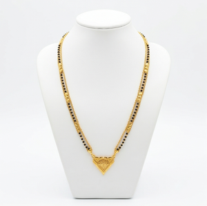 DIVYOORGold Plated <b>Beaded</b> <b>Necklace</b> with Pyramid Pendant Classic Ethnic Style Women's Wedding Jewelry Alloy Chain - Product Image 1