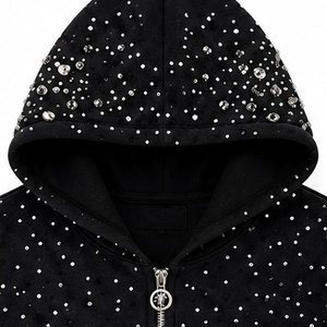 Sudaderas con Cierre y Pedrería para Hombre, al por Mayor, de Invierno, con Logotipo Personalizado, de Algodón Suave, Moda Casual Urbana, las Más Vendidas - Product Image 4