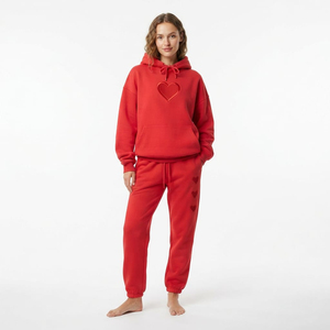 Conjunto de Sudadera con Capucha y Pantalones Deportivos de Felpa de Algodón para Mujer, Personalizado, Hombros Caídos, Estilo Oversize, Fabricante de Ropa OEM ODM - Product Image 2