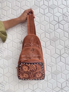 New Boot Stitch <b>Backpack</b> Hand Tooled Carving Bag Suede Leather <b>Backpack</b> Stylish School Bags Unisex Bags Wholesale Bulk Product - Product Image 1