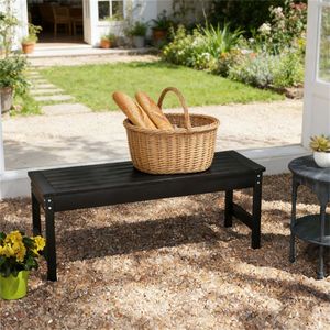 Panca da Esterno Nera per Giardino, Cortile e Terrazza - Resistente ed Elegante - Product Image 1