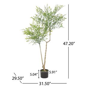 Plantas Artificiales de Hojas de Nandina de 47.2 Pulgadas para Decoración de Interiores de Oficina y Hogar, Vegetación para un Ambiente Hermoso - Product Image 3
