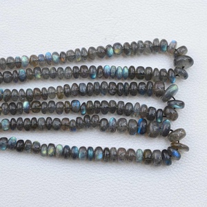 4mm 6mm naturel gris Labradorite lisse Rondelle bouton perles de pierres précieuses brin prix de gros pierres pour la fabrication de bijoux fournisseur - Product Image 2