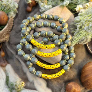 Pulsera facetada de pirita de ágata Natural de la mejor calidad al por mayor de 10mm con abalorio de cobre para curar Chakra Feng Shui para hombres y mujeres - Product Image 4