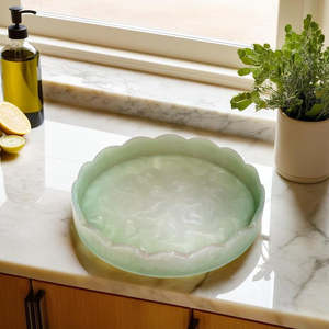 Plateau de service rond en résine de luxe pour salle de bain et cuisine, compatible lave-vaisselle, capacité >501ml - Product Image 2