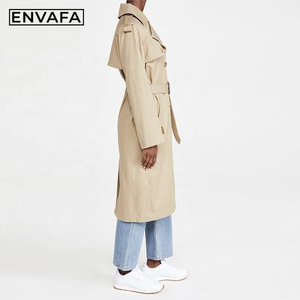 Manteau Trench Femme Double Boutonnage Kaki Coupe-Vent Chaud avec Longue Ceinture pour Automne et Printemps – Vente en Gros Mode - Product Image 6