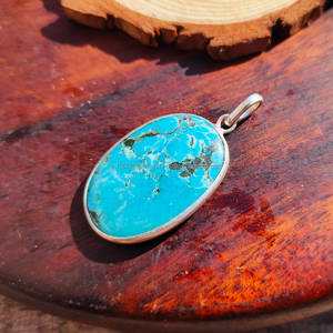 Colgante de Plata de Ley 925, joyería de piedra natal turquesa, collar curativo de plata hecho a mano, colgante de Color azul para collares de mujer - Product Image 3