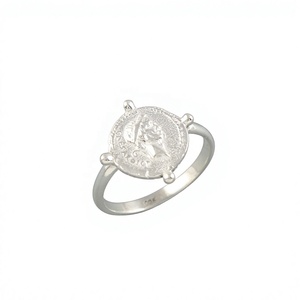 Bague en argent sterling 925 avec médaillon de Saint Christophe, bague religieuse vintage, saint patron catholique - Product Image 1