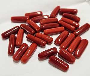 Coral rouge naturel italien en forme de capsule, pierre précieuse de qualité supérieure, pierre précieuse en vrac pour la création de bijoux - Product Image 2