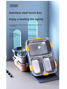 High Stainless Steel Airtight Leak Proof 3-Compartment 800ml Food <b>Storage</b> Lunch <b>Box</b> for Teenagers Adults Easy Clean Bulk Price - Product Image 2