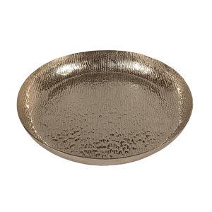 Pure Metal Serving <b>Tray</b> Dining <b>Table</b> Decorative Aluminium Tea <b>Tray</b> Embossed Design Border <b>Round</b> Shape - Product Image 4
