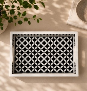 Luxury Handmade Eco-Friendly Bone Inlay European Style Serving <b>Tray</b> Premium Decorative <b>Tray</b> for Home Coffee Table Kitchen - Product Image 1