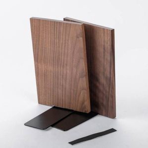Modern Wooden Bookends Set Decorative Solid Wood <b>Book</b> Holders for Shelves Office Desk Home <b>Library</b> - Product Image 6