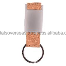 Porte-clés en cuir de liège écologique, design minimaliste, porte-clés en métal, logo personnalisé durable - Product Image 4