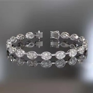 Sparkling Lab-Grown Diamond Bracelet High Quality 14K Yellow/ White/ Rose Gold Non-Fade Hip Hop Jewelry for <b>Men</b> and Women - Product Image 3