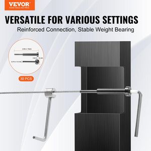 T316 in acciaio inox 1/8 \ "invisibile cavo ringhiera Kit 30 Pack Swage tenditore ricevitore perno fine nero Hardware per legno/metallo - Product Image 2