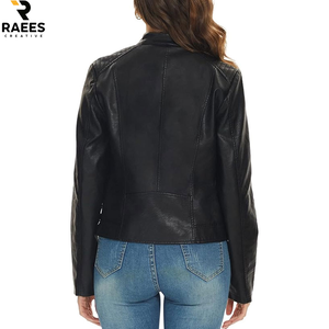 Dernier design, veste en cuir d'agneau de haute qualité pour femmes, tissu PU, rembourrage en coton, longueur normale, respirante, imperméable - Product Image 4