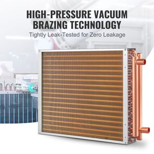 Nuovo Scambiatore di Calore a 3 File da 18"x 20" con Porte in Rame da 3/8" e 242 Alette in Alluminio per Componente a Piastra Centrale di Stufe a Legna da Esterno - Product Image 6