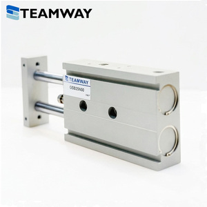 TEAMWAY Cilindro Deslizante Guía Serie GSB/GSU de Doble Varilla, Mesa Neumática de Aluminio con Pistón, Buje Sinterizado y Opción de Rodamiento Lineal - Product Image 3