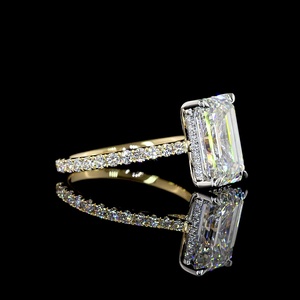 Timeless 5 Carat Emerald Shape Diamond <b>Ring</b> Platinum Prongs Settings IGI Certified Solid <b>Gold</b> Bride Engagement <b>Ring</b> - Product Image 2