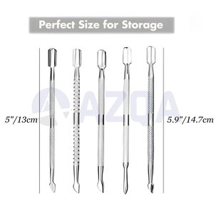 Stainless Steel Professional Double End Cuticle Pusher Nail Cuticle Remover Tool For Manicure Pedicure Salon Use - Product Image 2