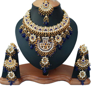 Vintage Flower Alloy Blue Zinc Plated Zircon Women's Engagement Wedding Party Anniversary <b>Gift</b> Necklace Earrings Headpiece - Product Image 3