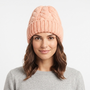 Bonnet d'hiver épais en laine acrylique personnalisé, unisexe, tricoté en torsades, chaud et doux, idéal pour le ski, les voyages et le quotidien - Product Image 1